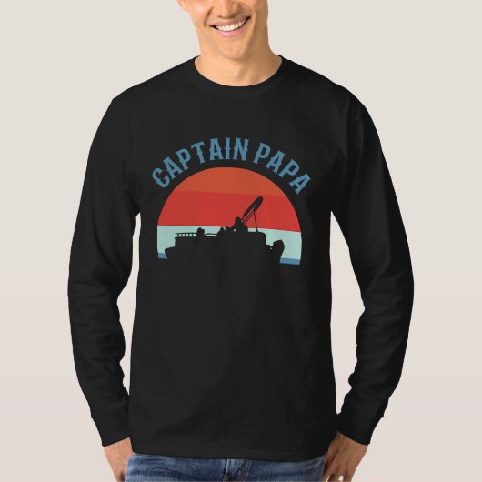Captain Papa Pontooning Pontoon Boat Captain T-shirt (Voorkant)