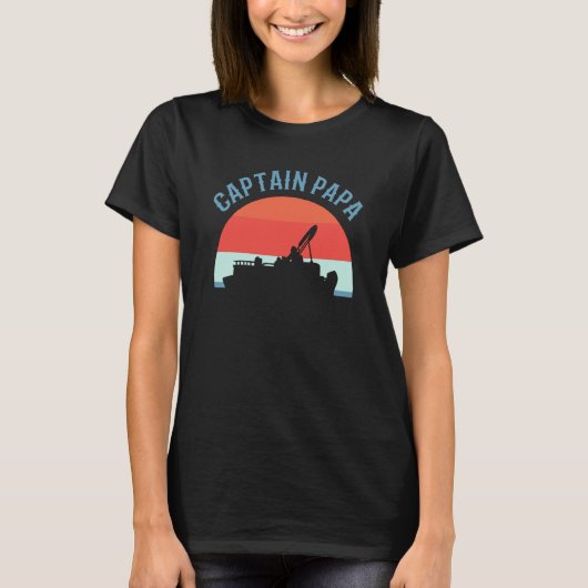 Captain Papa Pontooning Pontoon Boat Captain T-shirt (Voorkant)