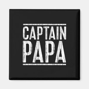 Captain Papa-shirt pontonboot Vaderdag vissen Magneet