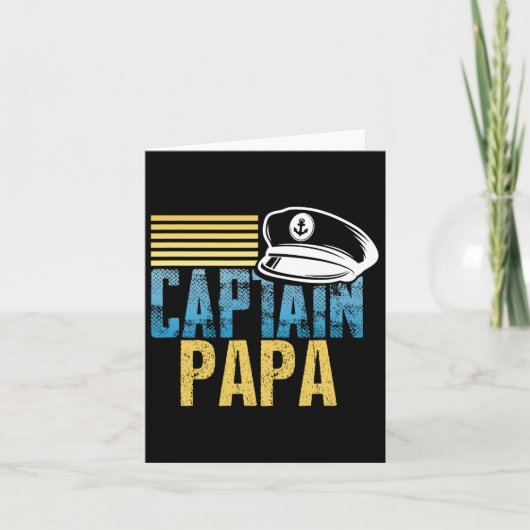 Captain Papa - Zeilkapitein Pet - Boat Lover Bo Kaart (Voorkant)