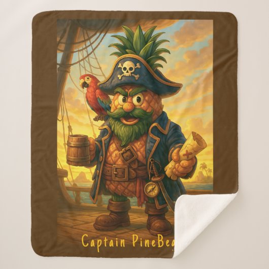 Captain PineBeard - Pineapple Empire Sherpa Deken (Voorkant)