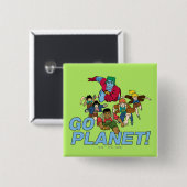 Captain Planet and the Planeteers - Go Planet! Vierkante Button 5,1 Cm (Voorkant /achterkant)