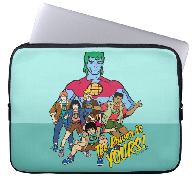 Captain Planet Group Graphic - The Power Is Yours Laptop Sleeve (Voorkant)