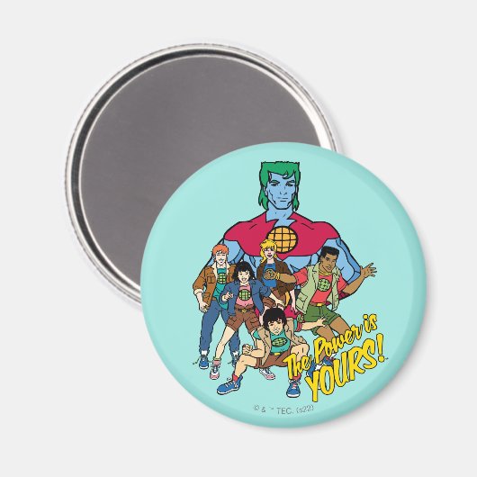 Captain Planet Group Graphic - The Power Is Yours Magneet (Voorkant / Achterkant)
