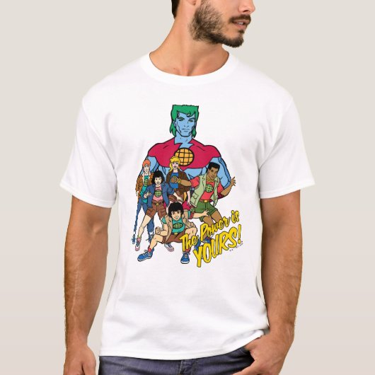 Captain Planet Group Graphic - The Power Is Yours T-shirt (Voorkant)