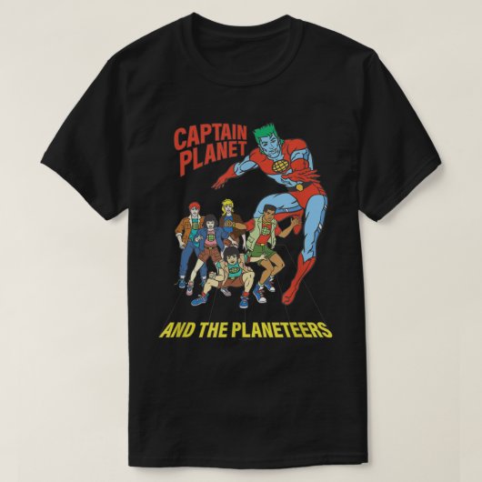 Captain Planet Planeteers United Retro Logo T-shirt (Design voorkant)
