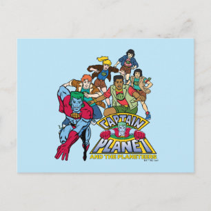 Captain Planet & the Planeteers Group Logo Graphic Briefkaart