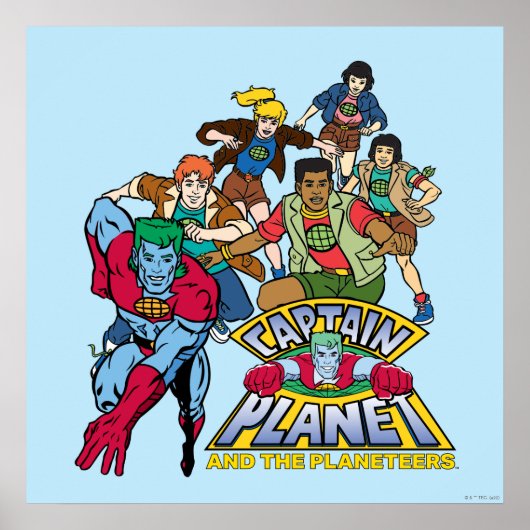 Captain Planet & the Planeteers Group Logo Graphic Poster (Voorkant)