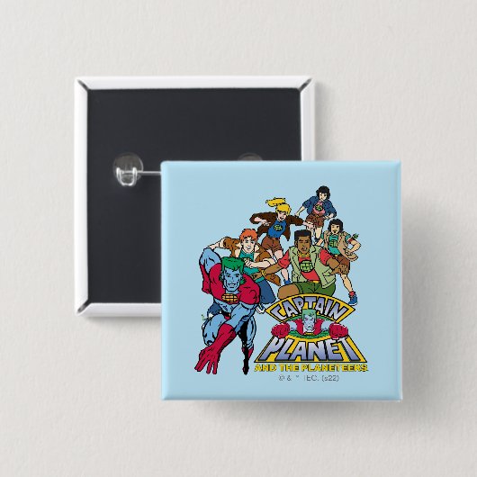 Captain Planet & the Planeteers Group Logo Graphic Vierkante Button 5,1 Cm (Voorkant /achterkant)