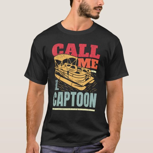 Captain Pontoon Dad Pontoon Skipper I El Captoon T-shirt (Voorkant)