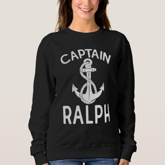 Captain Ralph Ship Yacht Boating Boat Anchor Trui (Voorkant)