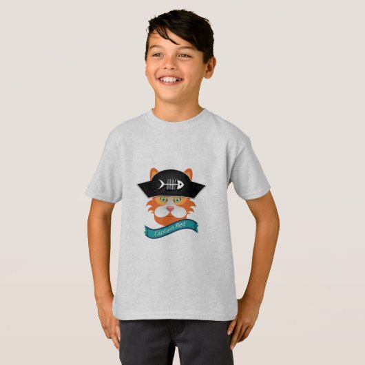 Captain Red - Kinderen Basic T-Shirt (Voorkant volledig)