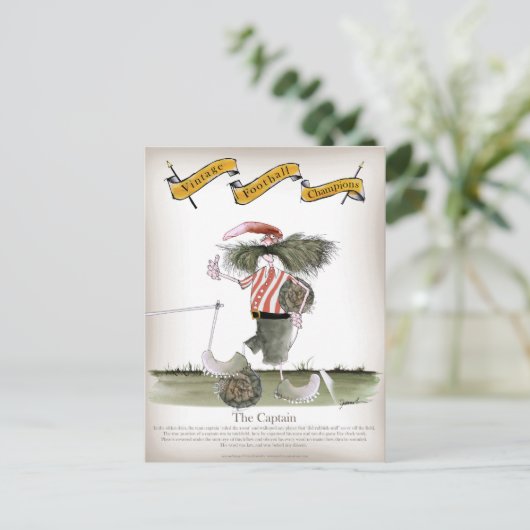 Captain Red White Stripes Briefkaart (Staand voorkant)