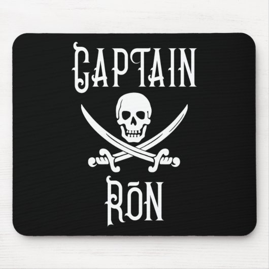 Captain Ron Gepersonaliseerde Piratenschedel Varen Muismat (Voorkant)