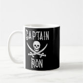 Captain Ron Personalized Pirate Skull Boating  Koffiemok (Links)
