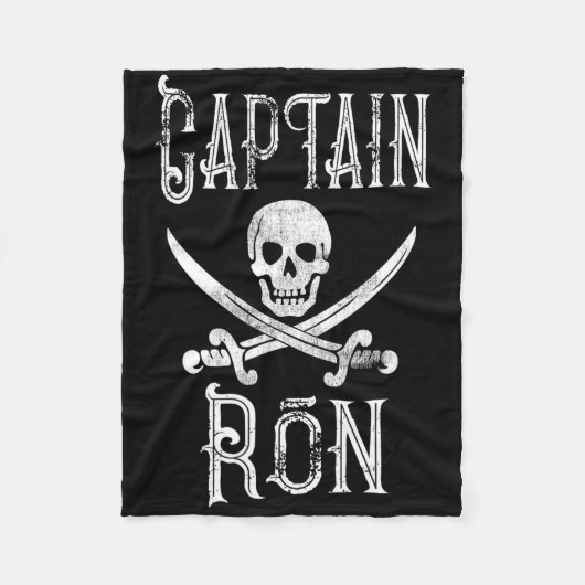 Captain Ron Vintage Personalized Pirate Boating  Fleece Deken (Voorkant)