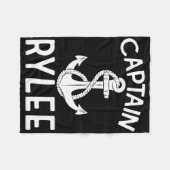 Captain Rylee Anchor Boat Boating Yacht Ship Fleece Deken (Voorkant (Horizontaal))
