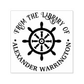 Captain Ship Wheel "uit de bibliotheek van" Boek Zelfinktende Stempel (Design)