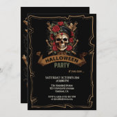 Captain Skull nautische bloemen Halloween Kaart (Voorkant / Achterkant)