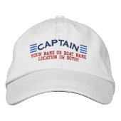 CAPTAIN Stripes Jouw naam Boat Lokaal Pet (Voorkant)