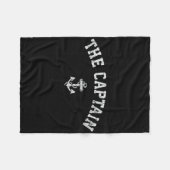Captain T Shirt Old Retro Captain Boating Fleece Deken (Voorkant (Horizontaal))