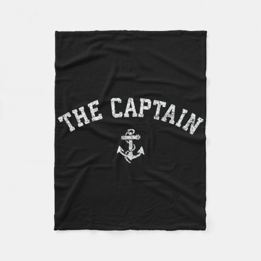 Captain T Shirt Old Retro Captain Boating Fleece Deken (Voorkant)