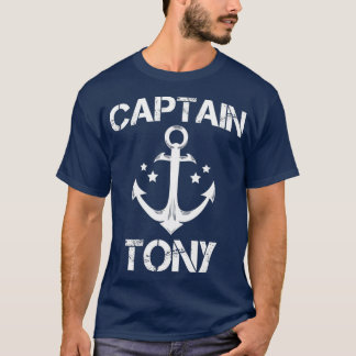 CAPTAIN TONY Funny Birthday Persoonlijke naam T-shirt