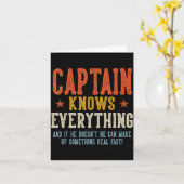 Captain weet alles vaderdag retro kaart (Gele Bloem)