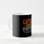 Captain weet alles vaderdag retro koffiemok (Voorkant links)