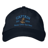 Captain With Anchor Personalized Geborduurde Pet (Voorkant)