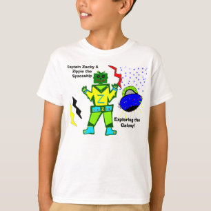 Captain Zacky Green Robot Zippie Ruimteschip Shirt