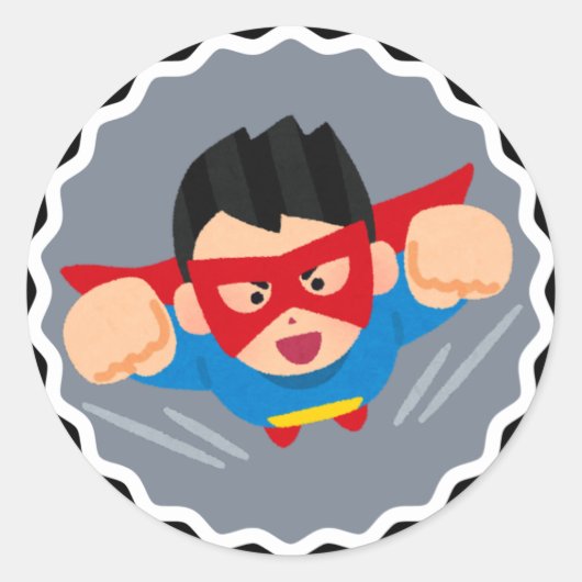 "Captain Zoom" Ronde Sticker (Voorkant)