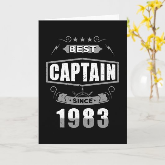 Captain's Birthday Best Captain Since 1983 Kaart (Gele Bloem)