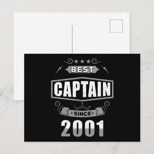 Captain's Birthday Best Captain Since 2001 Briefkaart (Voorkant / Achterkant)