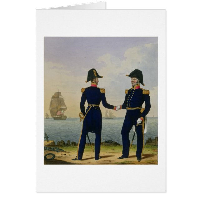 Captains, bord 5 van het "Costume of the Royal Nav (Voorkant)