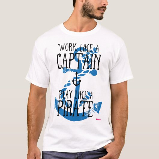 Captain's Code - Hard werken, Wild T-shirt spelen (Voorkant)