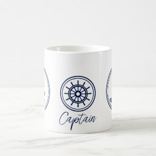 Captain's Coffee Mok, Blue Anchor en Ship's Wheel Koffiemok