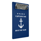 Captain's Log Uw Bootnaam Klassieke Anker Sterren Mini Klembord (Schuin)