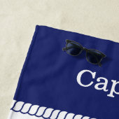 Captain's Wheel nautisch touw Naam toevoegen Strandlaken (In situ)