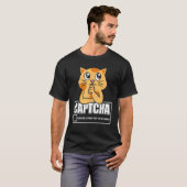Captcha Cat Robot Design T-shirt (Voorkant volledig)
