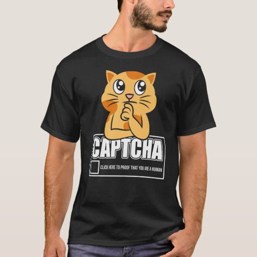 Captcha Cat Robot T-shirt (Voorkant)