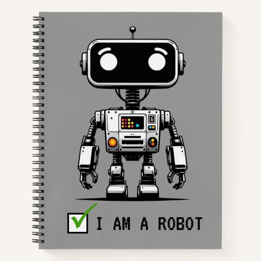 Captcha Robot – Ik ben een robot Notitieboek (Voorkant)
