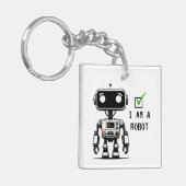 Captcha Robot – Ik ben een robot Sleutelhanger (Voorkant Links)