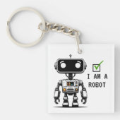Captcha Robot – Ik ben een robot Sleutelhanger (Voorkant)