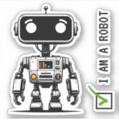 Captcha Robot – Ik ben een robot Sticker (Voorkant)