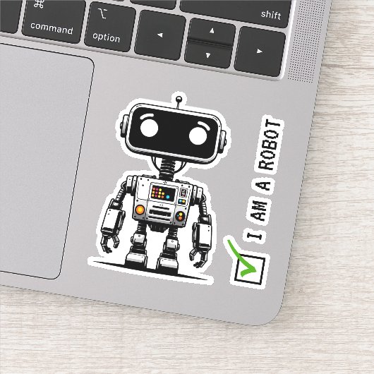 Captcha Robot – Ik ben een robot Sticker (Detail)
