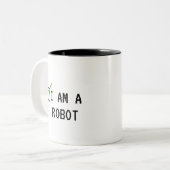 Captcha Robot – Ik ben een robot Tweekleurige Koffiemok (Voorkant links)