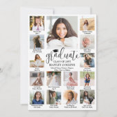 Captioned Photo Collage Modern Script Graduation Aankondiging (Voorkant)