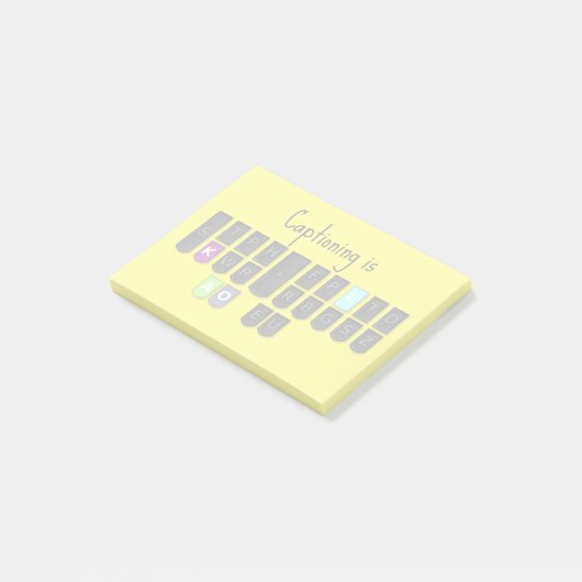 Captioning is Cool Steno Keyboard Post Post-it® Notes (Schuin)