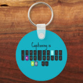 Captioning is Cool Steno Toetsenbord Key Fob Sleutelhanger (Voorkant)